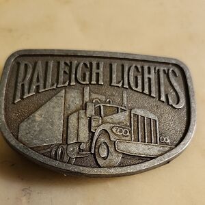 Vintage Raleigh Lights Metal Gray Belt Buckle